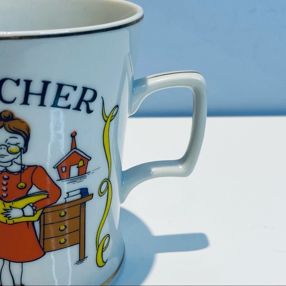 Porcelain Vintage Teacher Mug Teacher’s Gift Japan - Picture 5 of 13